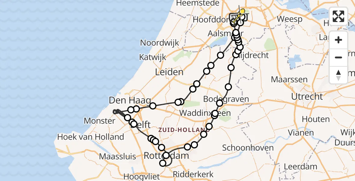 Routekaart van de vlucht: Politieheli naar Schiphol, Nieuwe Meerlaan