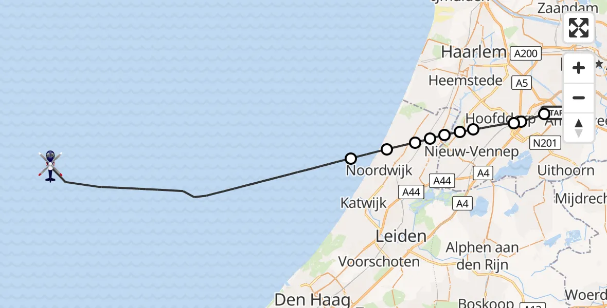 Vluchtroute Politiehelikopter Schiphol - , 11 maart 2025, 09:37