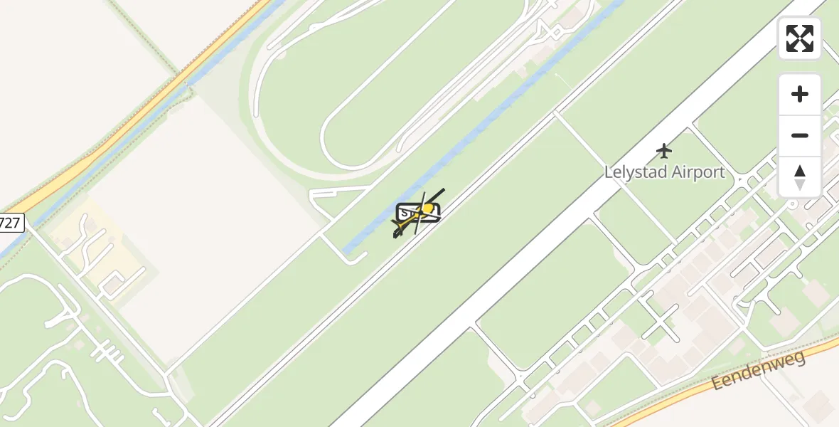 Routekaart van de vlucht: Traumahelikopter naar Lelystad Airport, Talingweg