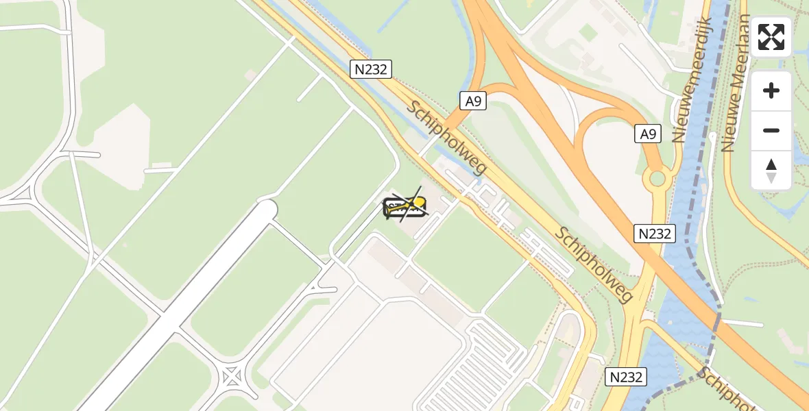 Vluchtroute Politiehelikopter van Schiphol naar Schiphol