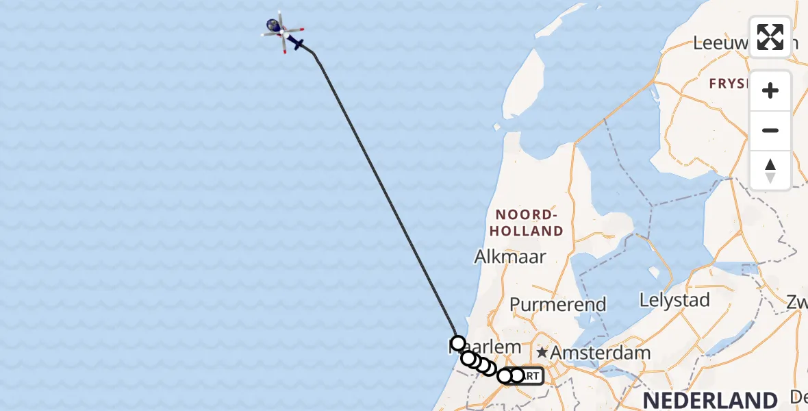 Vluchtroute Politiehelikopter Schiphol - , 12 maart 2025, 08:53