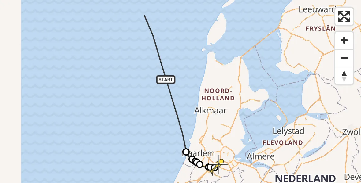 Routekaart van de vlucht: Politieheli naar Schiphol, Thermiekstraat