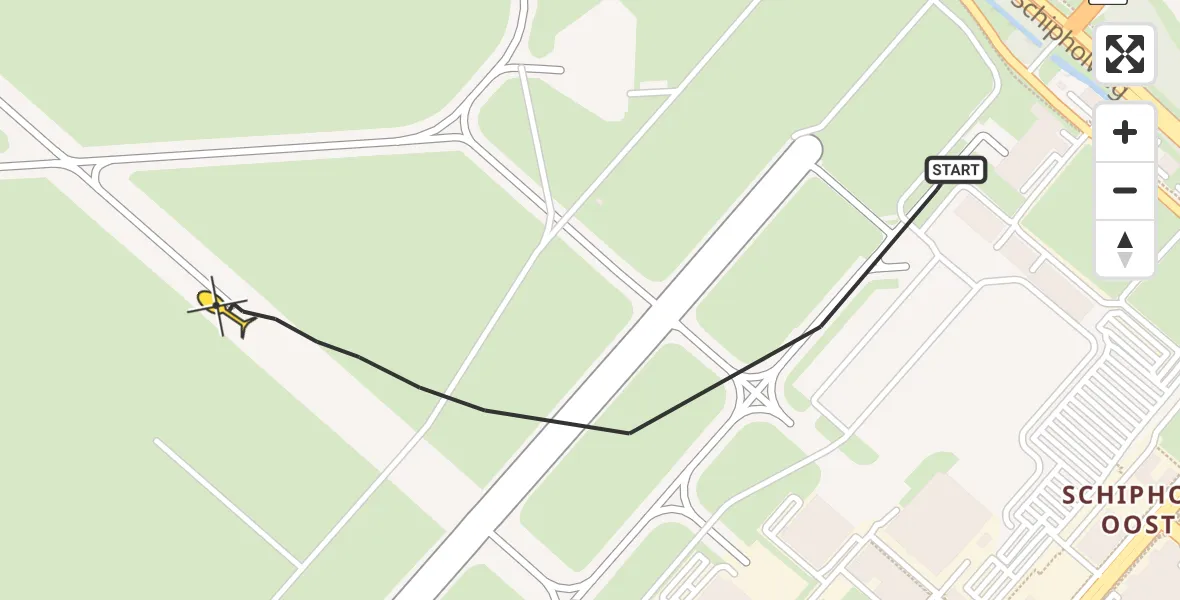 Vluchtroute Politiehelikopter van Schiphol naar Schiphol