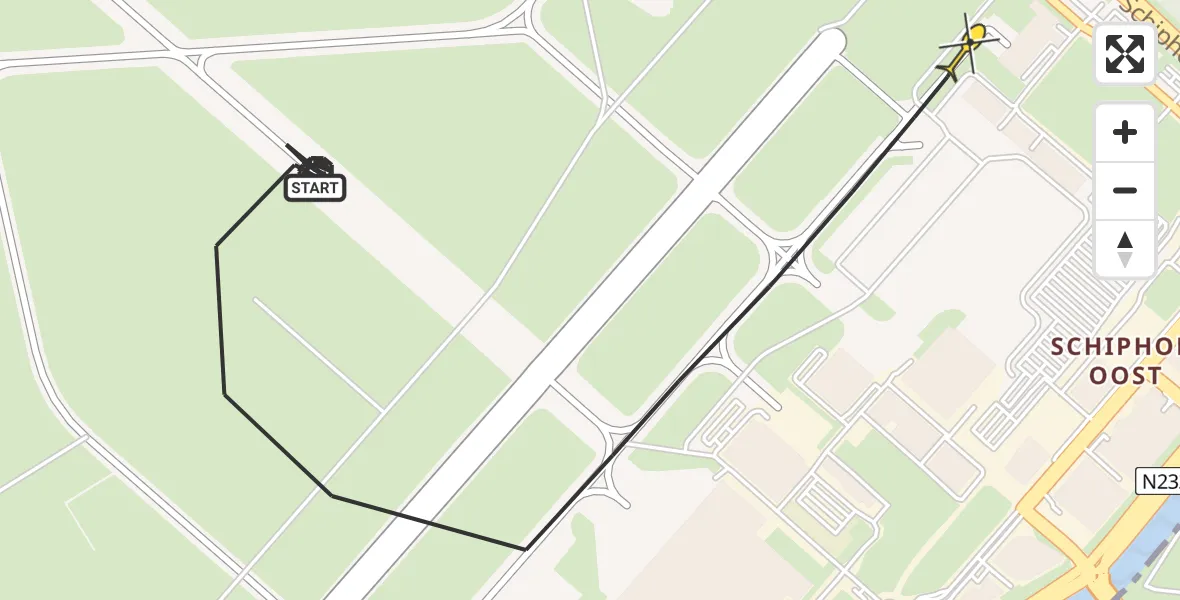 Vluchtroute Politiehelikopter van Schiphol naar Schiphol