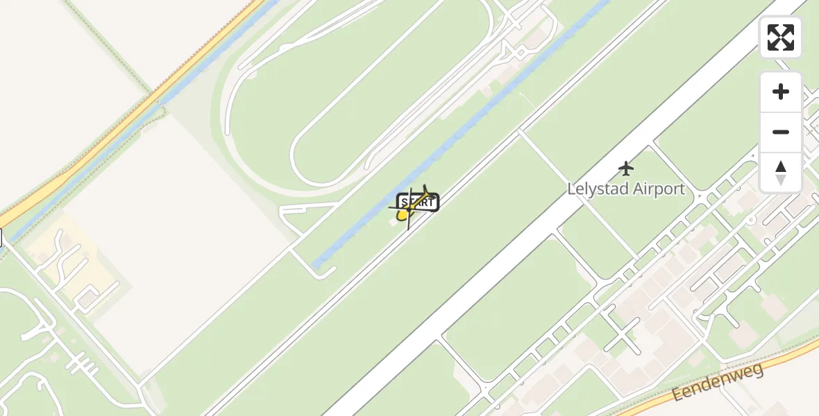 Routekaart van de vlucht: Traumaheli naar Lelystad Airport, Talingweg