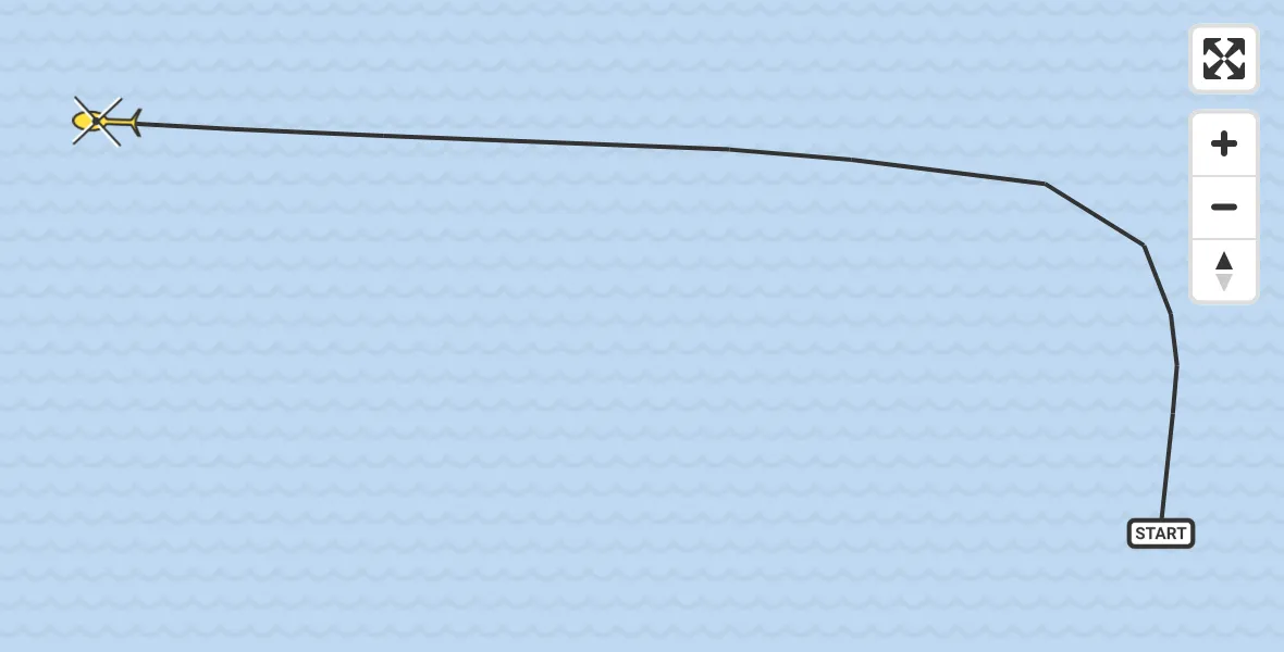 Routekaart van de vlucht: Kustwachthelikopter naar 