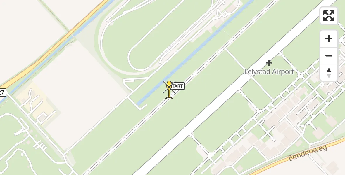 Routekaart van de vlucht: Traumahelikopter naar Lelystad Airport, Talingweg