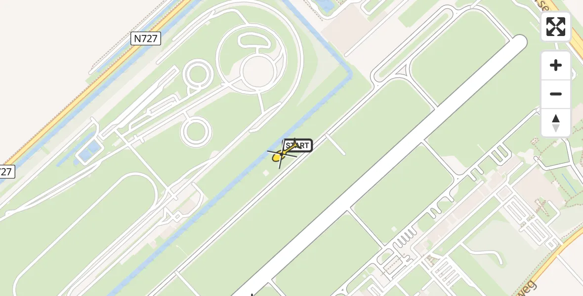 Routekaart van de vlucht: Traumahelikopter naar Lelystad Airport, RDW-testbaan