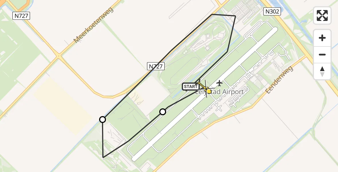 Routekaart van de vlucht: Traumaheli naar Lelystad Airport, Terminalplein