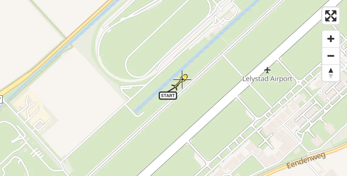 Routekaart van de vlucht: Traumahelikopter naar Lelystad Airport, Talingweg