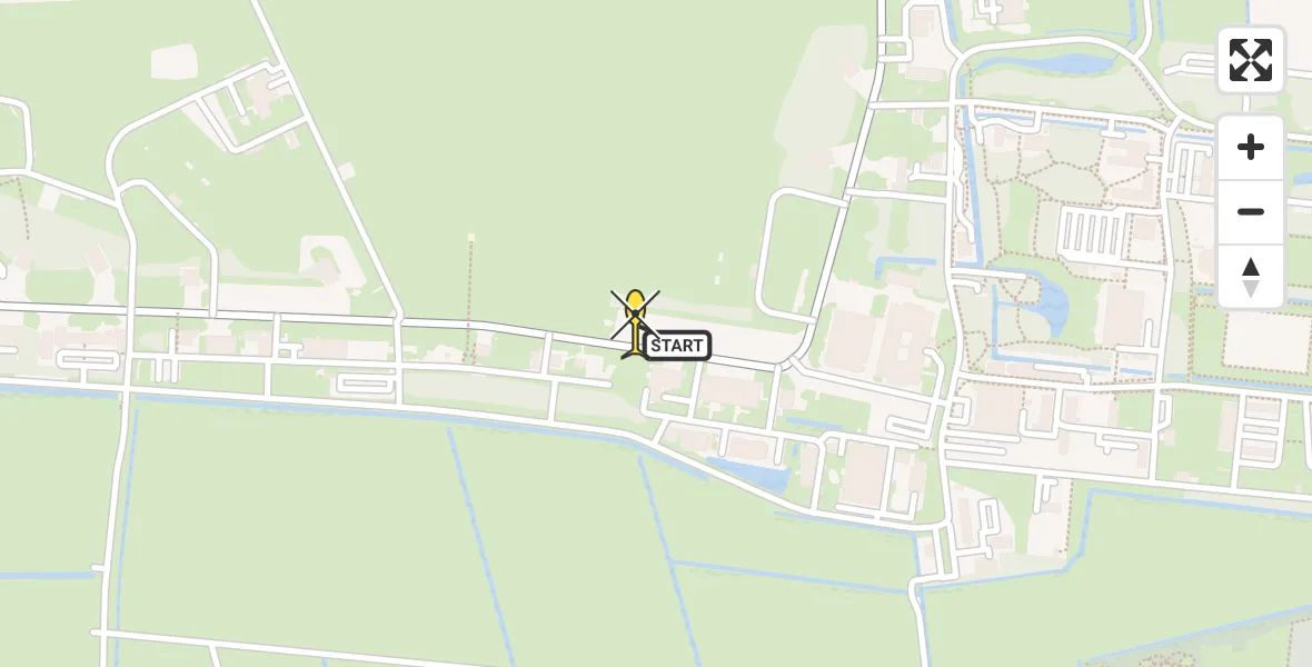 Vluchtroute Ambulancehelikopter van Vliegbasis Leeuwarden naar Vliegbasis Leeuwarden