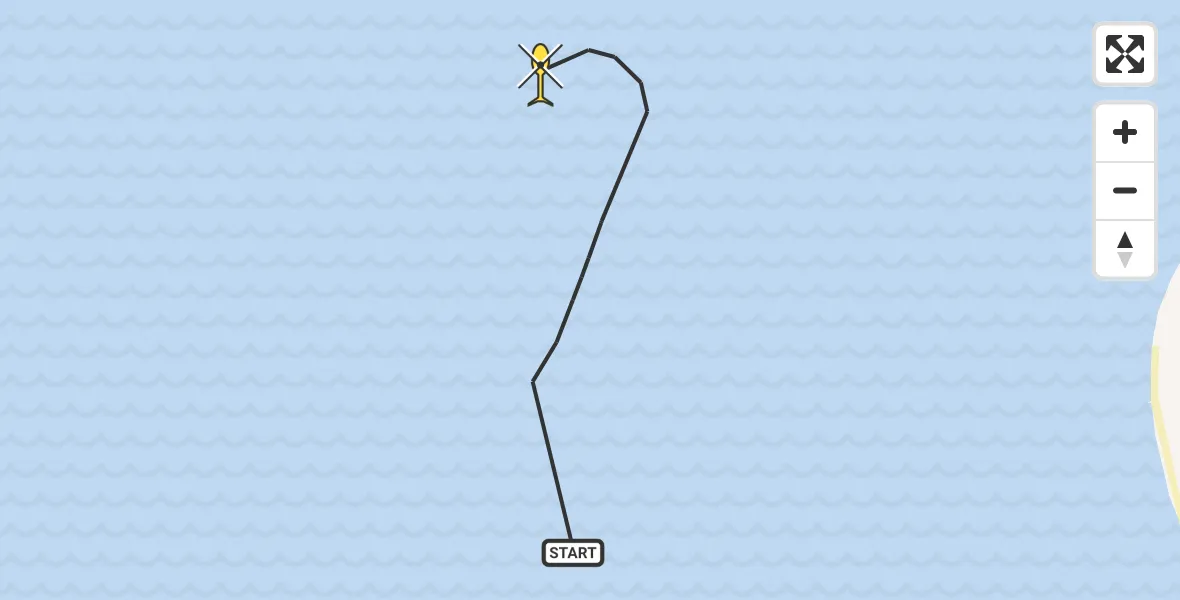 Routekaart van de vlucht: Kustwachthelikopter naar Geul van de Banjaard