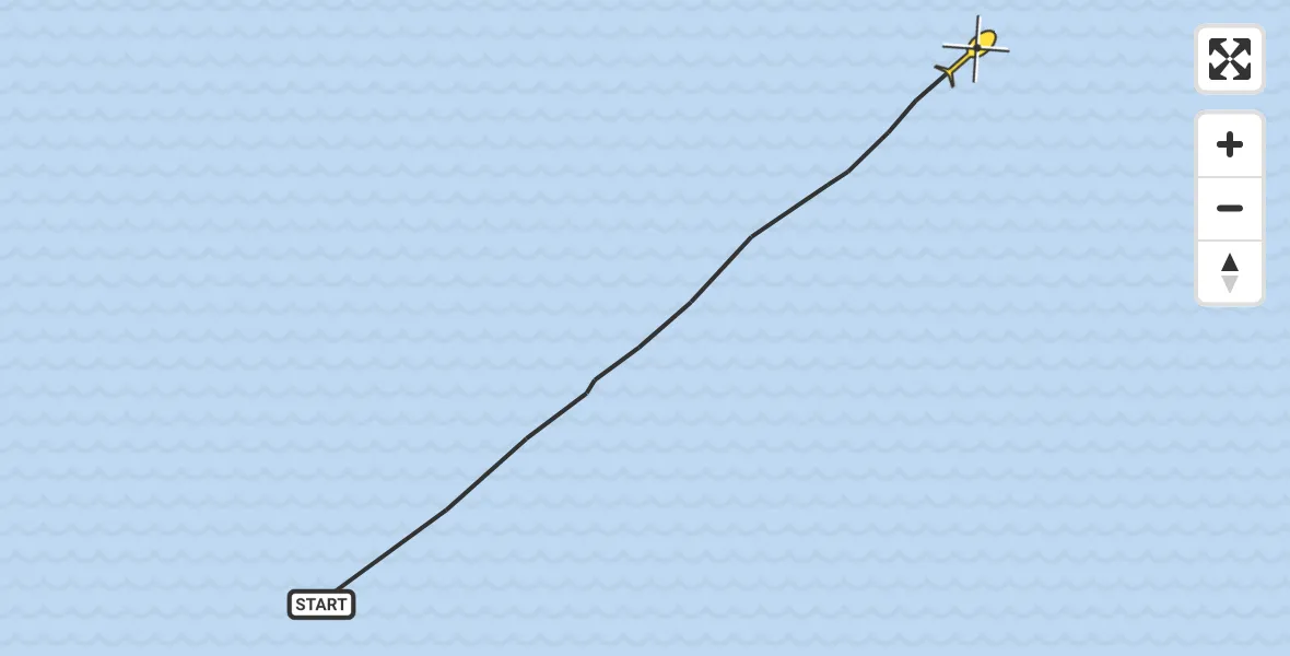 Routekaart van de vlucht: Kustwachthelikopter naar 