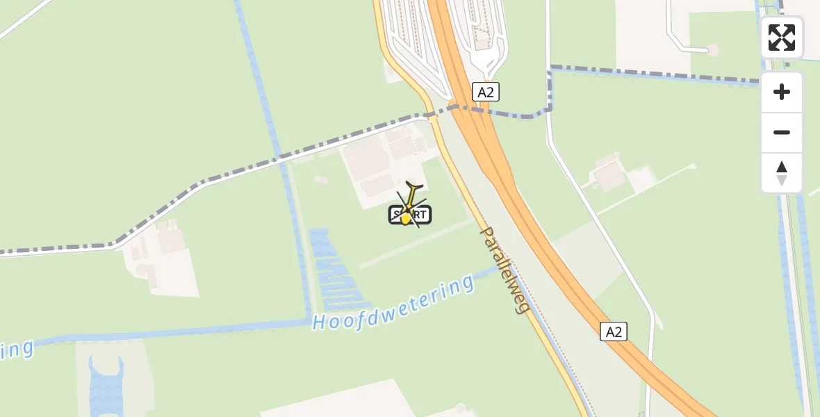 Routekaart van de vlucht: Politiehelikopter naar Hedel, Parallelweg