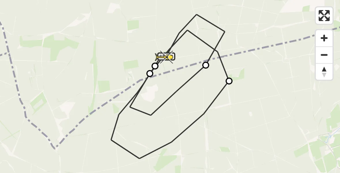 Routekaart van de vlucht: Politiehelikopter naar Vaassen, Enkhoutweg