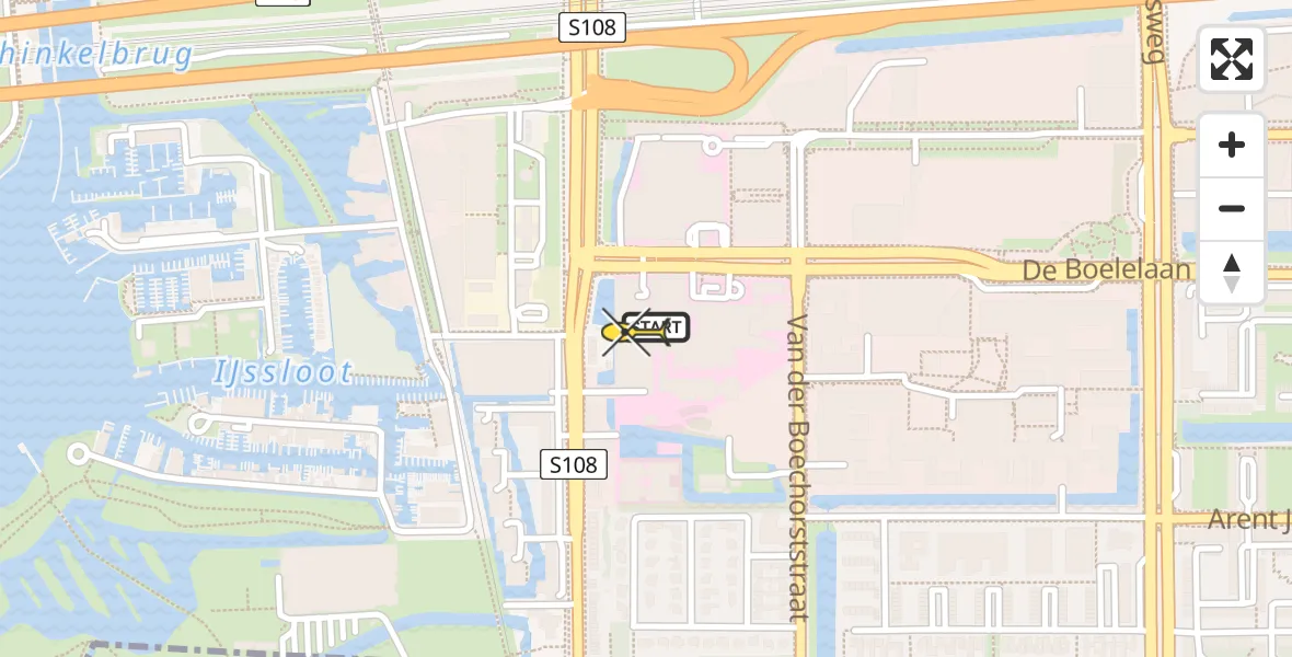 Routekaart van de vlucht: Traumahelikopter naar VU Medisch Centrum Amsterdam, Amstelveenseweg