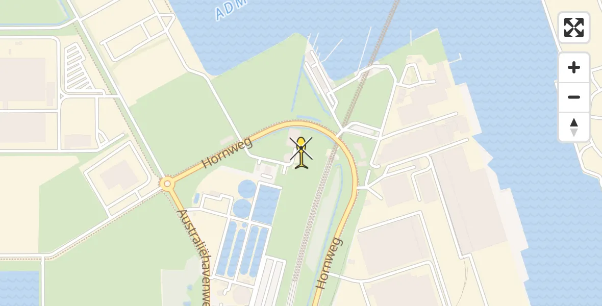 Routekaart van de vlucht: Traumahelikopter naar Amsterdam Heliport