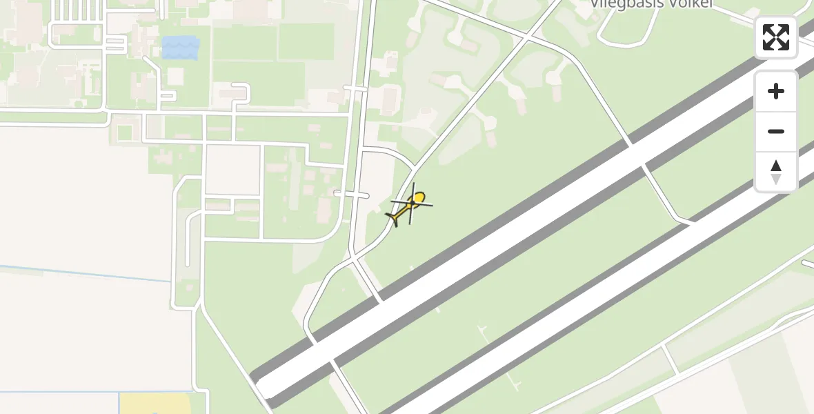 Vluchtroute Politiehelikopter van Vliegbasis Volkel naar Vliegbasis Volkel