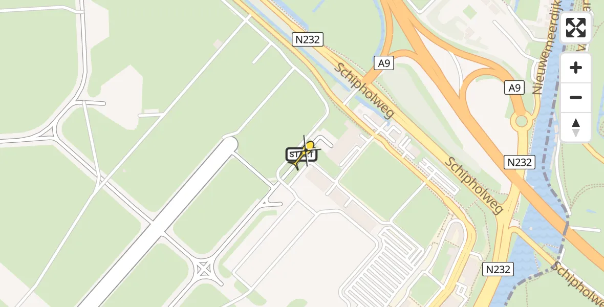 Vluchtroute Politiehelikopter van Schiphol naar Schiphol