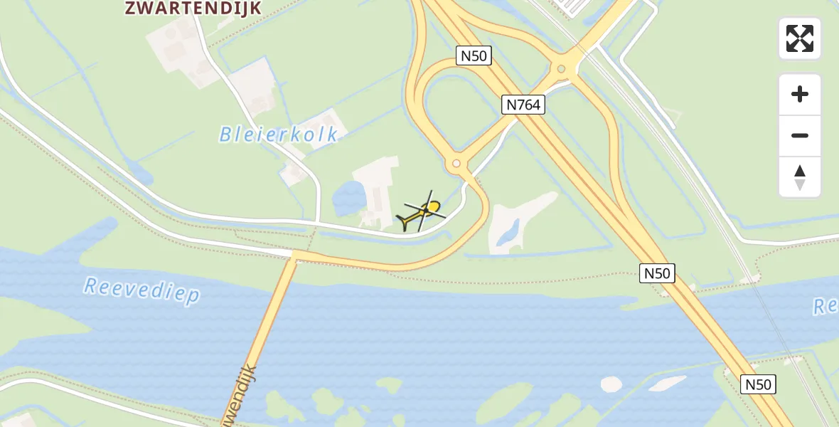 Routekaart van de vlucht: Lifeliner 4 naar Kampen