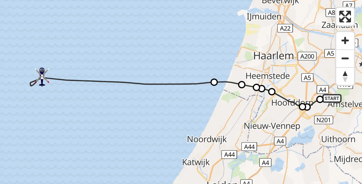 Vluchtroute Politiehelikopter Schiphol - , 15 maart 2025, 11:29