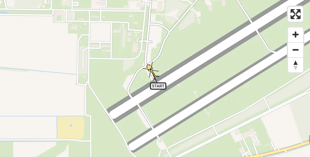 Vluchtroute Politiehelikopter van Vliegbasis Volkel naar Vliegbasis Volkel