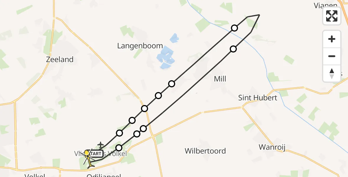 Routekaart van de vlucht: Lifeliner 3 naar Vliegbasis Volkel, Voorpeel