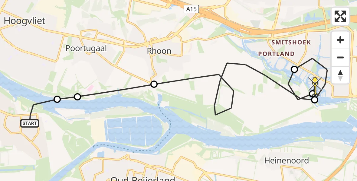 Routekaart van de vlucht: Lifeliner 2 naar Barendrecht, Ikkerputsepad