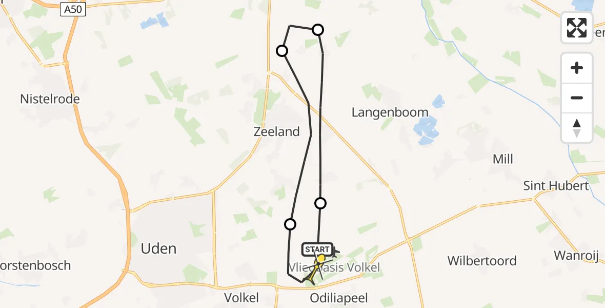 Routekaart van de vlucht: Lifeliner 3 naar Vliegbasis Volkel, Trentse Bossen