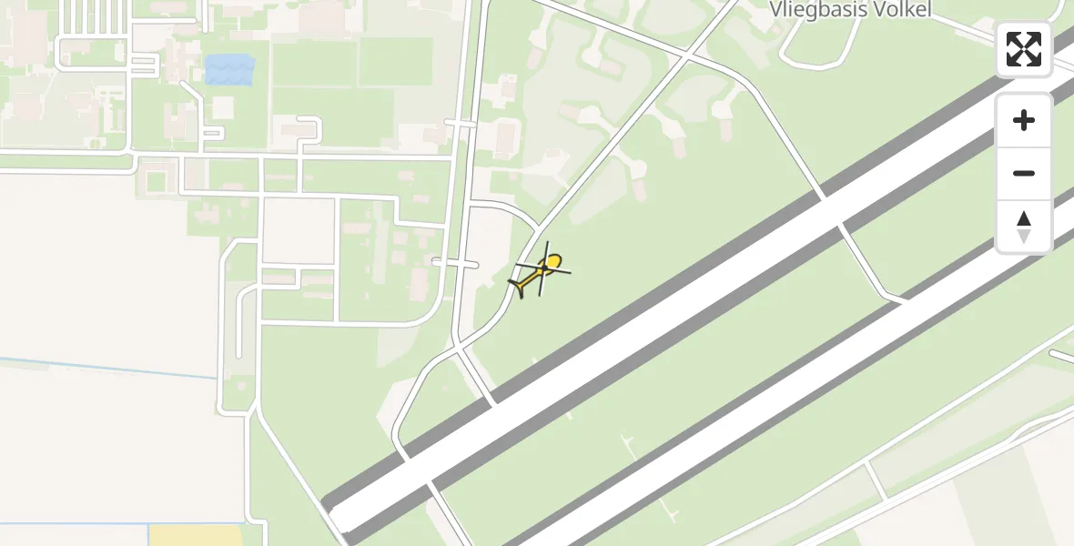 Vluchtroute Politiehelikopter van Vliegbasis Volkel naar Vliegbasis Volkel