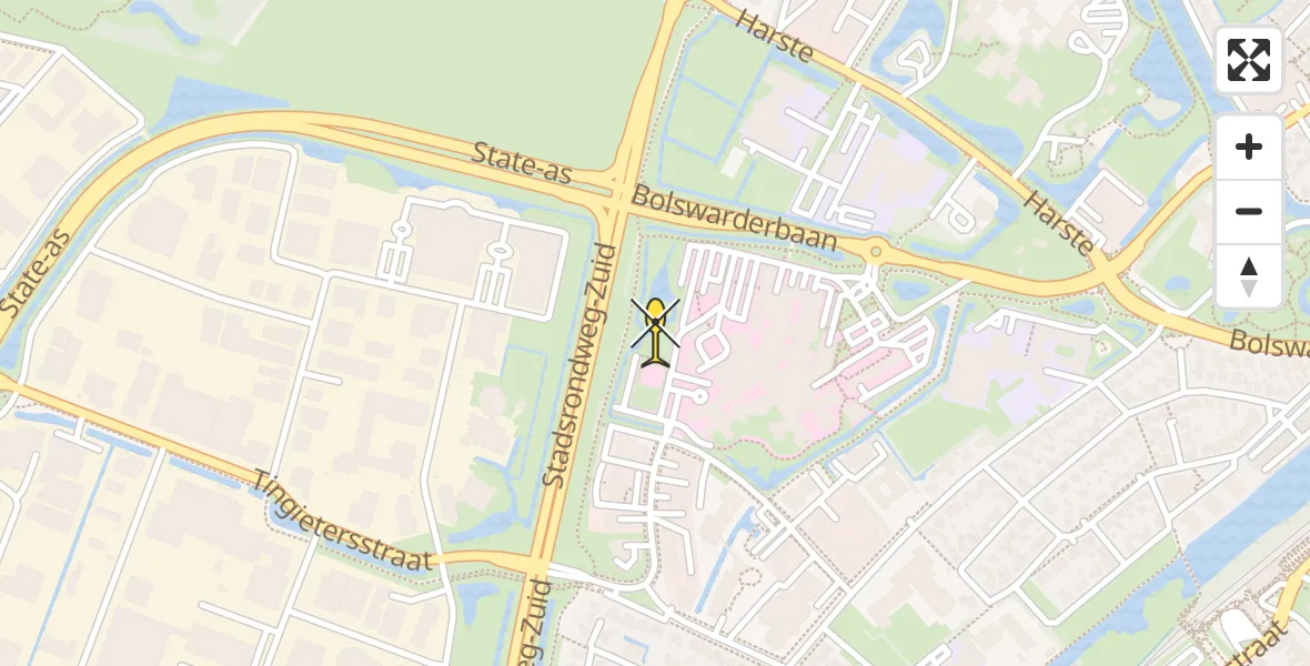 Routekaart van de vlucht: Ambulancehelikopter naar Sneek