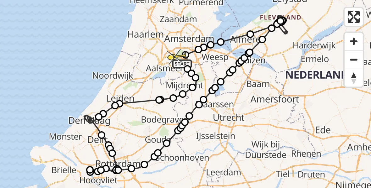 Routekaart van de vlucht: Politieheli naar Amstelveen, Schutsluis