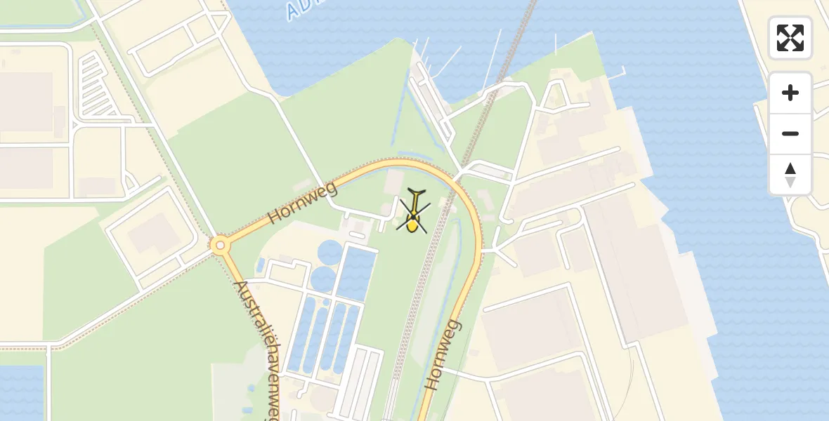 Routekaart van de vlucht: Lifeliner 1 naar Amsterdam Heliport