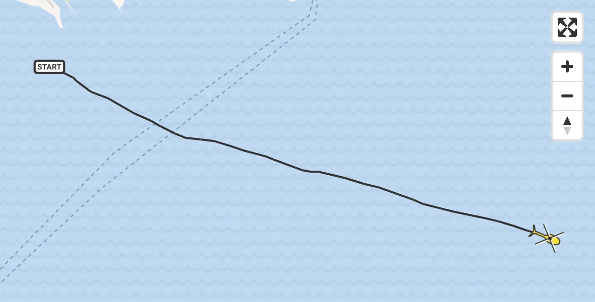 Routekaart van de vlucht: Kustwachthelikopter naar Vlissingen, Rede van Vlissingen