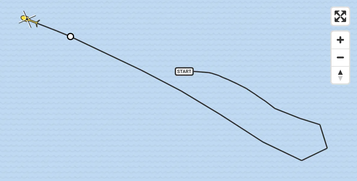 Routekaart van de vlucht: Kustwachthelikopter naar Vlissingen, Westerschelde