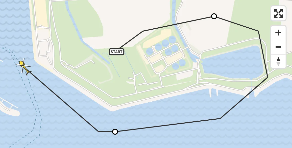 Routekaart van de vlucht: Kustwachthelikopter naar Vlissingen, Schotteweg