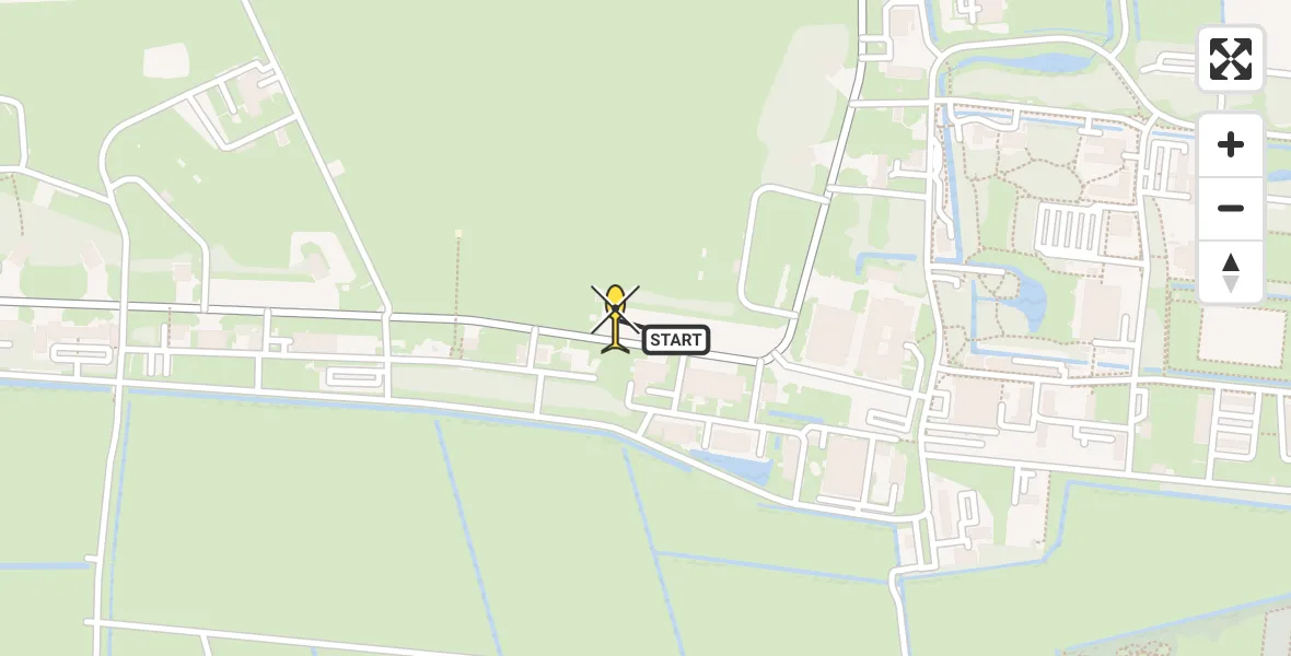 Vluchtroute Ambulancehelikopter van Vliegbasis Leeuwarden naar Vliegbasis Leeuwarden