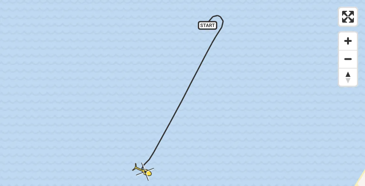 Routekaart van de vlucht: Kustwachthelikopter naar 