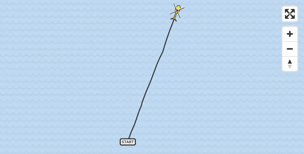 Routekaart van de vlucht: Kustwachthelikopter naar 