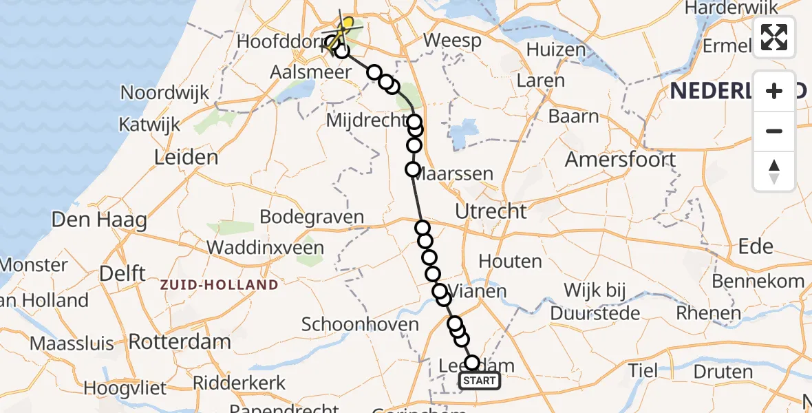 Routekaart van de vlucht: Politiehelikopter naar Schiphol, Zeiving