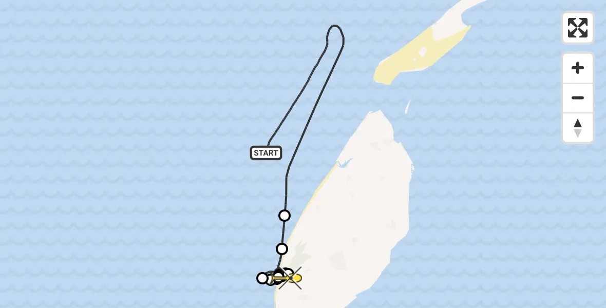 Routekaart van de vlucht: Kustwachthelikopter naar Den Hoorn, Jan Ayeslag