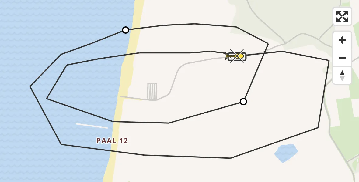 Routekaart van de vlucht: Kustwachthelikopter naar Den Hoorn, Rommelpot