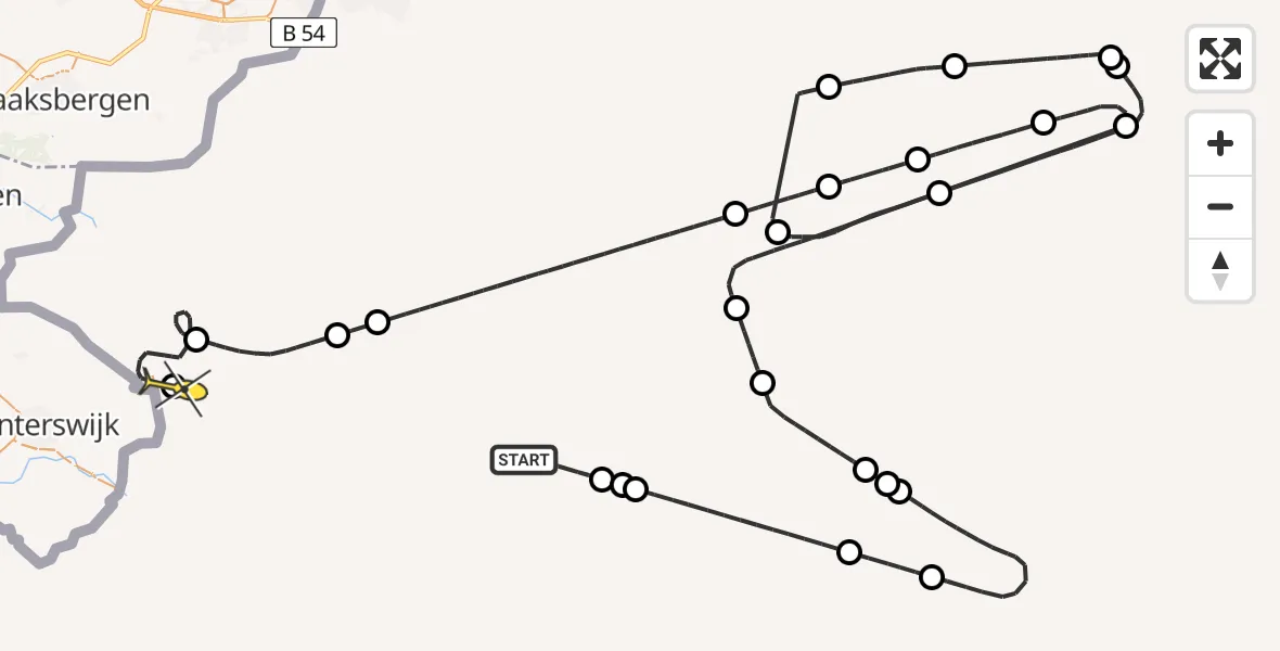 Routekaart van de vlucht: Politiehelikopter naar Stadtlohn