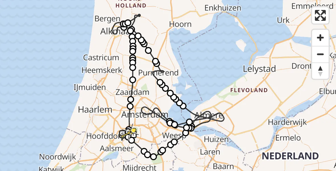 Routekaart van de vlucht: Politieheli naar Schiphol, Van Weerden-Poelmanweg