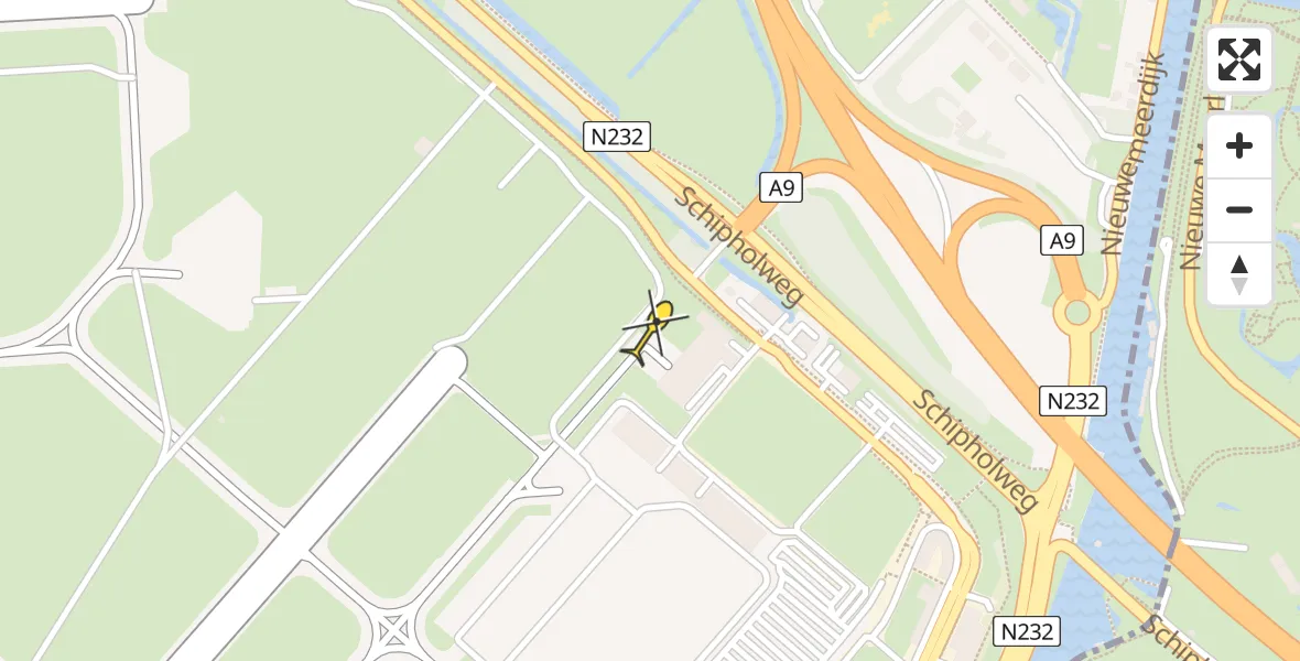 Vluchtroute Politiehelikopter van Schiphol naar Schiphol