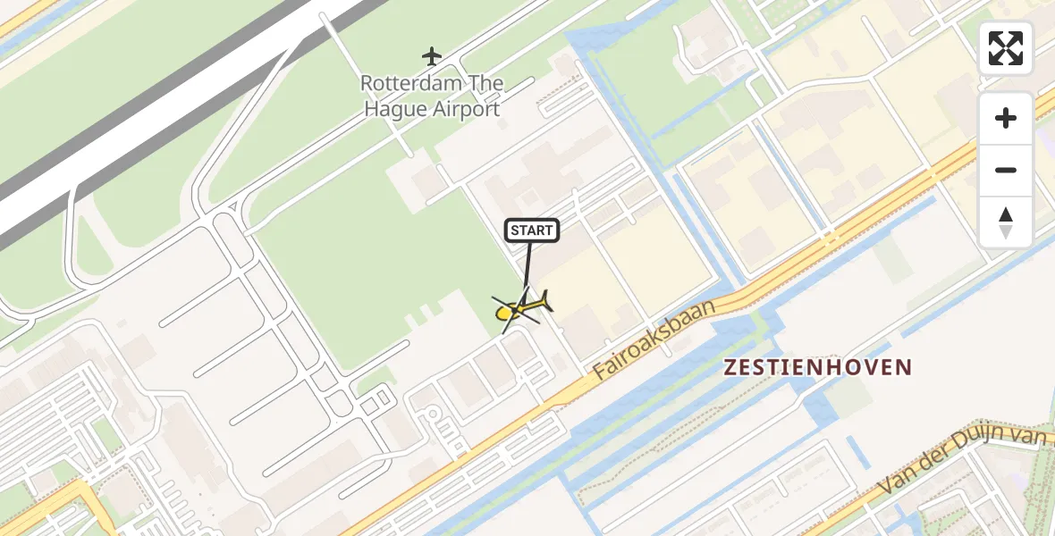 Routekaart van de vlucht: Lifeliner 2 naar Rotterdam The Hague Airport, Brandenburgbaan