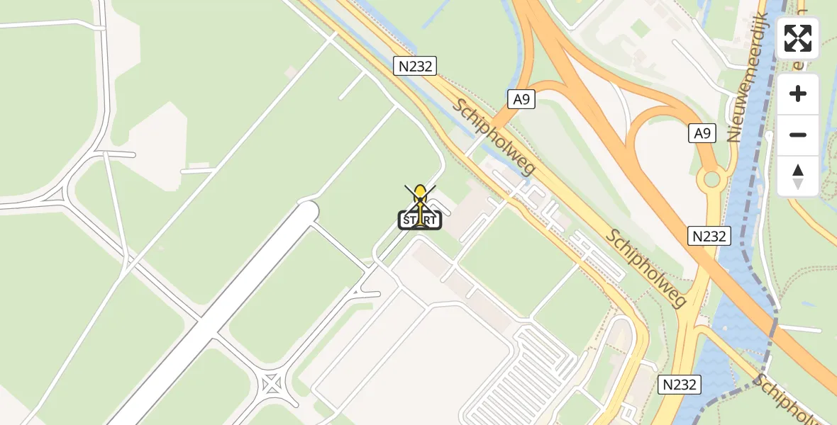 Vluchtroute Politiehelikopter van Schiphol naar Schiphol