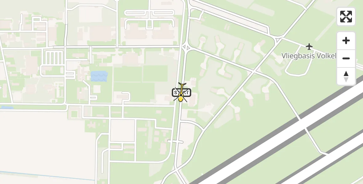 Routekaart van de vlucht: Lifeliner 3 naar Vliegbasis Volkel, Zeelandsedijk