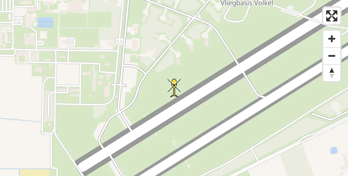 Vluchtroute Politiehelikopter van Vliegbasis Volkel naar Vliegbasis Volkel