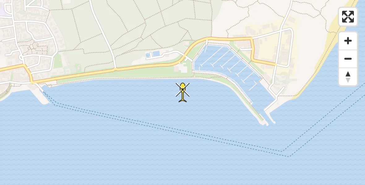 Routekaart van de vlucht: Ambulancehelikopter naar Vlieland Heliport